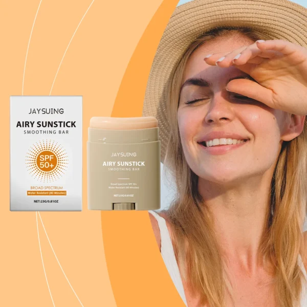 كريم وجه مرطب على شكل عصا مع واقي شمس للوجه والجسم، عصا شمسية غير لامعة بعامل حماية SPF 50+، كريم واقي من الأشعة فوق البنفسجية، منعش ومرطب ومقاوم للماء
